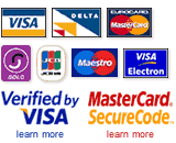 We accept a range of credit and debit cards